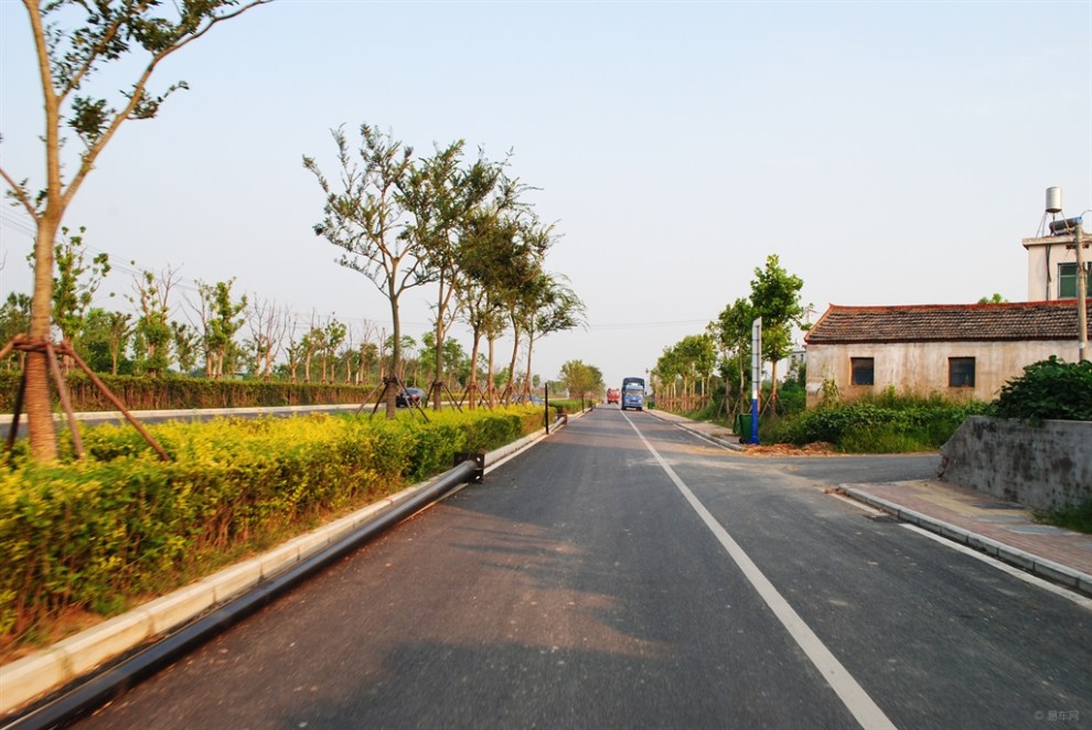 店忠路撮镇东段道路行记录风光景观