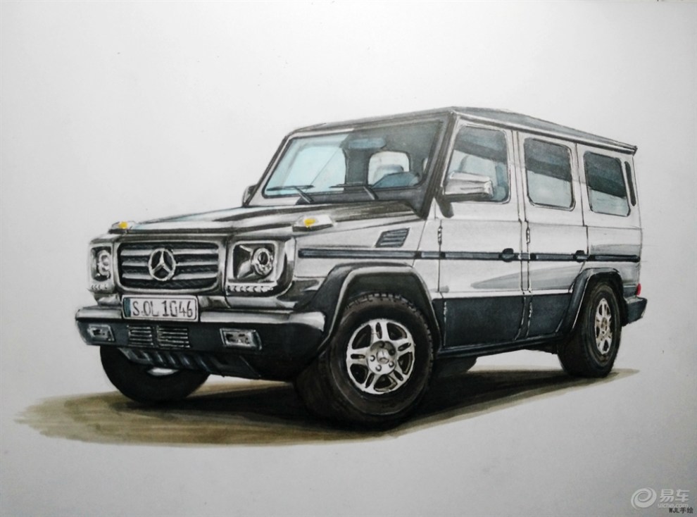 【【WJL手绘】奔驰G级(入门级手绘汽车视频