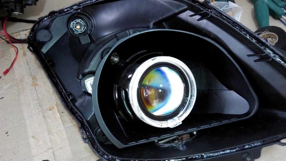 雨燕车灯改装篇 海拉五双光氙气透镜 天使眼 熏黑!