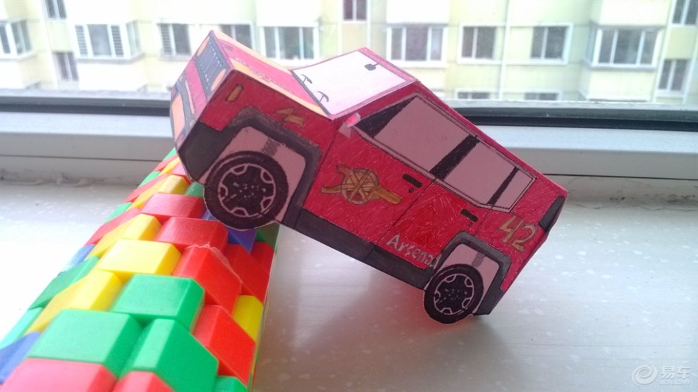 【折纸车模】之酷炫小吉普 打造阿森纳球迷专属小吉普