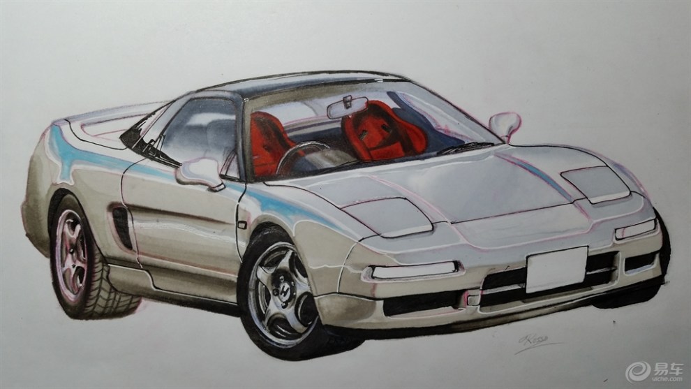 【手绘汽车季】手绘本田nsx-r(na1)